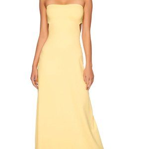 Susana Monaco tube open back maxi dress lemon zest XS
